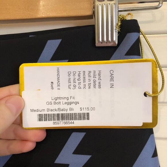 NWT Goldsheep Lightning Fit GS Bolt Blue Leggings Medium - Picture 6 of 11